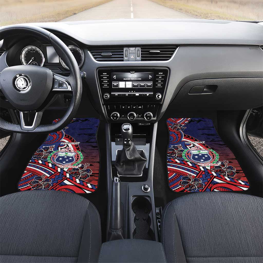 Personalised Samoa Wrestling Car Mats Polynesian Warrior Funny Style - Polynesian Pride
