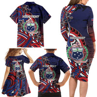 Personalised Samoa Wrestling Family Matching Long Sleeve Bodycon Dress and Hawaiian Shirt Polynesian Warrior Funny Style DT05 - Polynesian Pride
