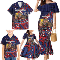 Personalised Samoa Wrestling Family Matching Mermaid Dress and Hawaiian Shirt Polynesian Warrior Funny Style DT05 - Polynesian Pride