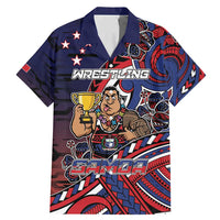 Personalised Samoa Wrestling Family Matching Mermaid Dress and Hawaiian Shirt Polynesian Warrior Funny Style DT05 Dad's Shirt - Short Sleeve Navy - Polynesian Pride