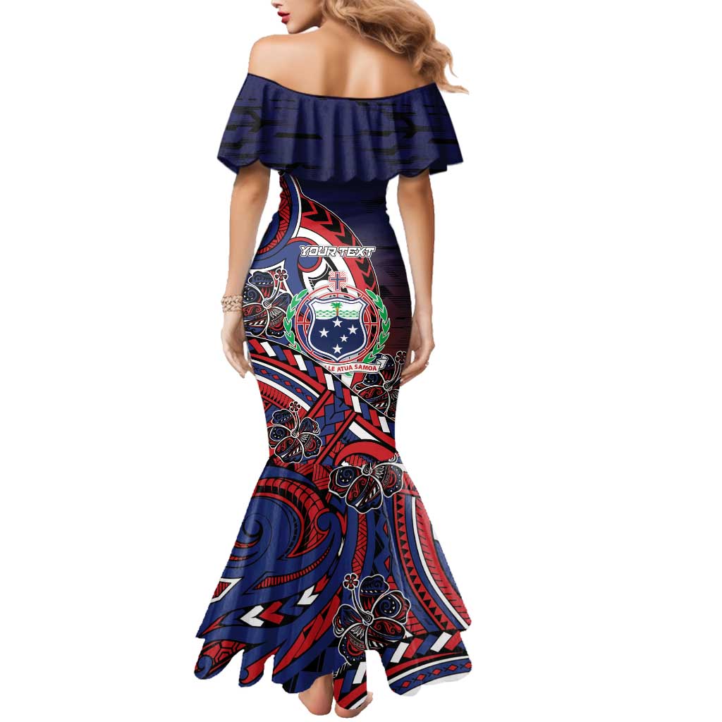 Personalised Samoa Wrestling Family Matching Mermaid Dress and Hawaiian Shirt Polynesian Warrior Funny Style DT05 - Polynesian Pride