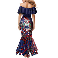 Personalised Samoa Wrestling Family Matching Mermaid Dress and Hawaiian Shirt Polynesian Warrior Funny Style DT05 - Polynesian Pride