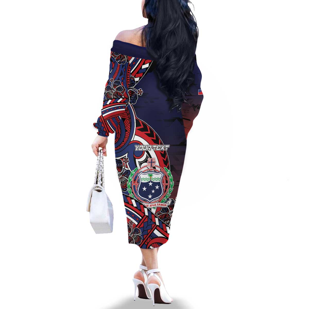 Personalised Samoa Wrestling Family Matching Off The Shoulder Long Sleeve Dress and Hawaiian Shirt Polynesian Warrior Funny Style DT05 - Polynesian Pride