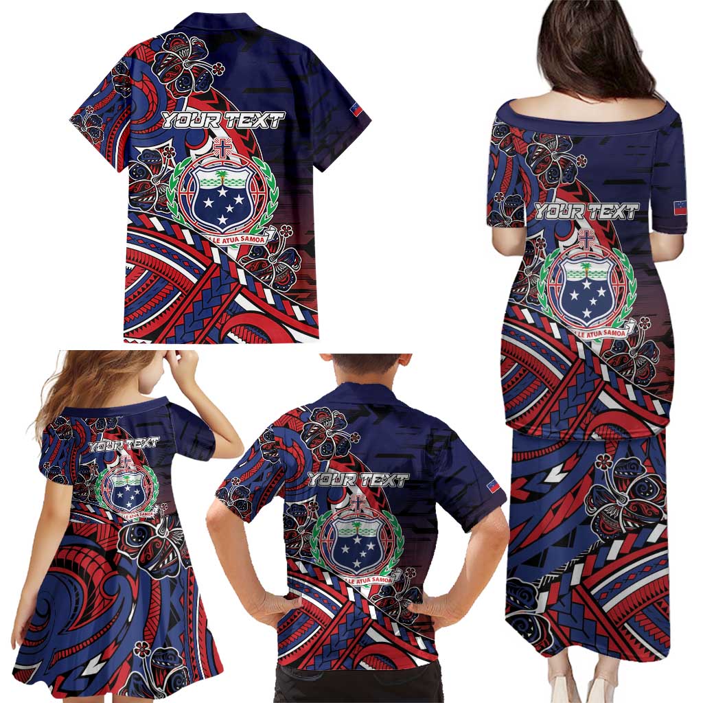 Personalised Samoa Wrestling Family Matching Puletasi and Hawaiian Shirt Polynesian Warrior Funny Style - Polynesian Pride