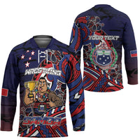 Personalised Samoa Wrestling Hockey Jersey Polynesian Warrior Funny Style - Polynesian Pride