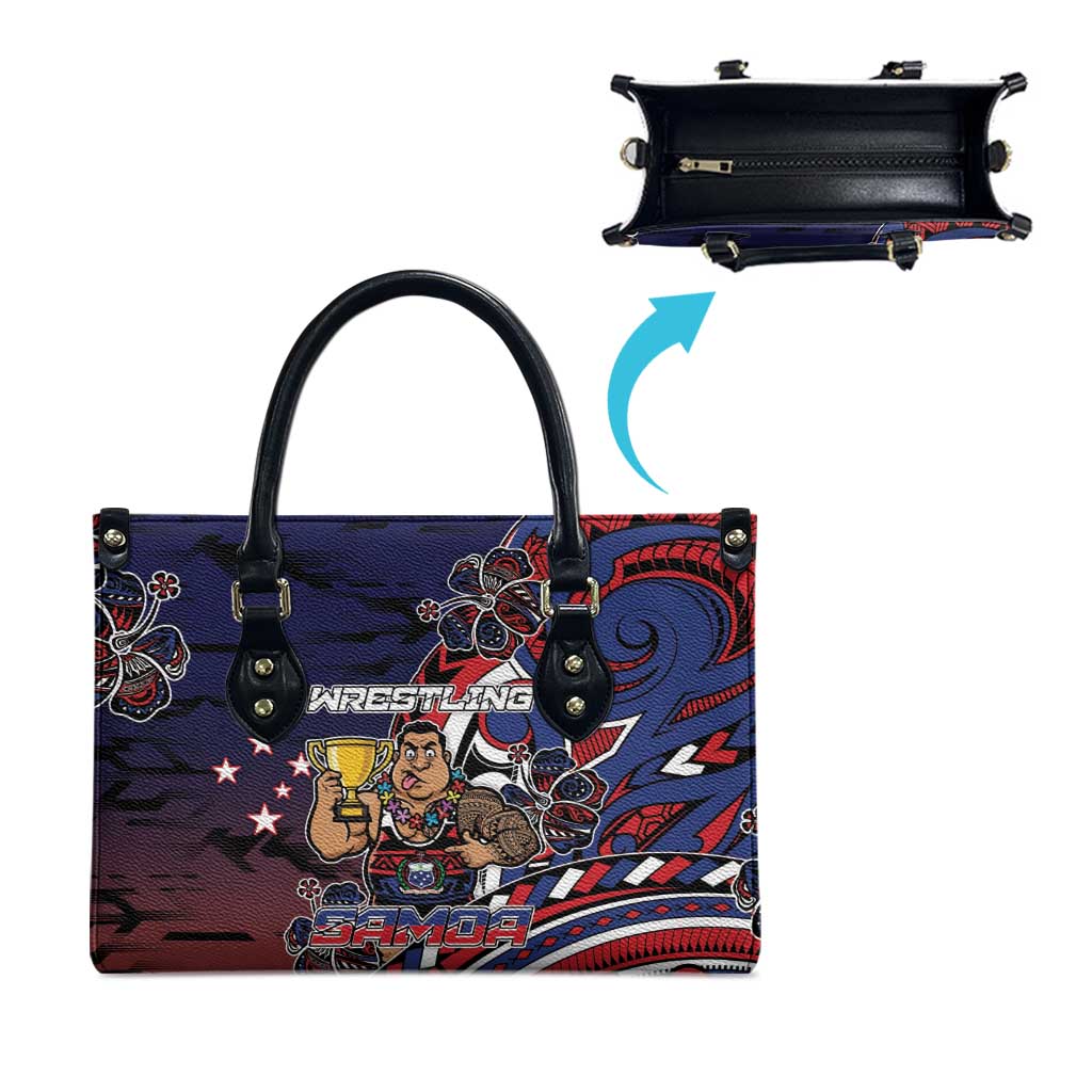 Samoa Wrestling Leather Bag Polynesian Warrior Funny Style - Polynesian Pride