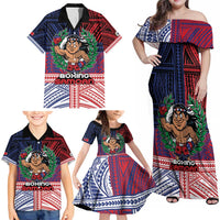 Personalised Samoa Boxing Family Matching Off Shoulder Maxi Dress and Hawaiian Shirt Samoan Boxer Funny Style DT05 - Polynesian Pride