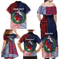 Personalised Samoa Boxing Family Matching Off Shoulder Maxi Dress and Hawaiian Shirt Samoan Boxer Funny Style DT05 - Polynesian Pride