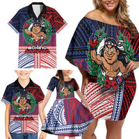 Personalised Samoa Boxing Family Matching Off Shoulder Short Dress and Hawaiian Shirt Samoan Boxer Funny Style DT05 - Polynesian Pride