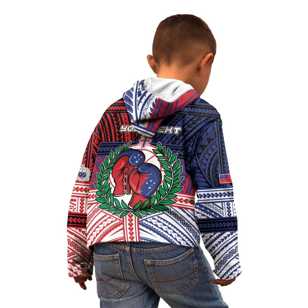 Personalised Samoa Boxing Kid Hoodie Samoan Boxer Funny Style - Polynesian Pride