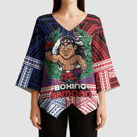 Personalised Samoa Boxing Kimono Sleeve Blouse Samoan Boxer Funny Style - Polynesian Pride