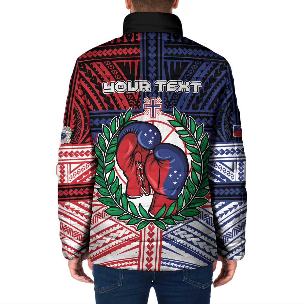 Personalised Samoa Boxing Padded Jacket Samoan Boxer Funny Style - Polynesian Pride