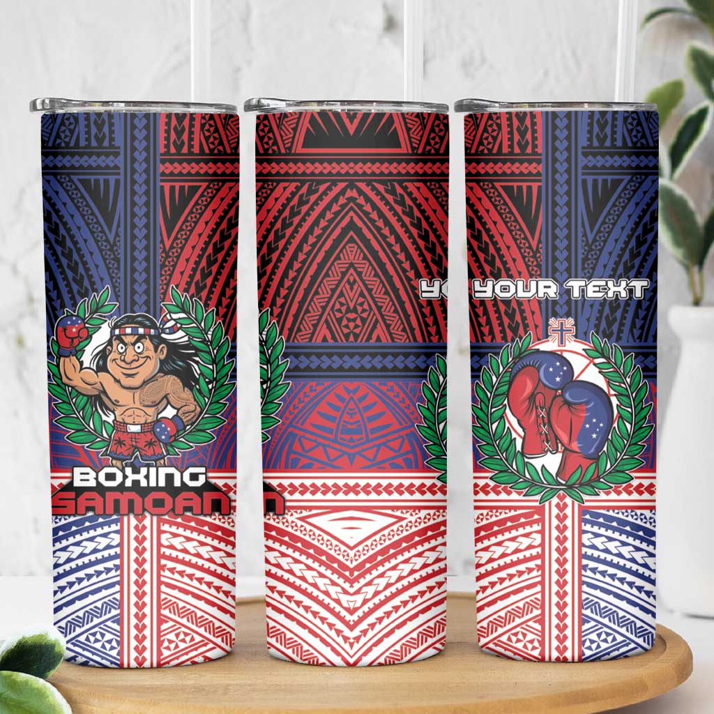 Personalised Samoa Boxing Skinny Tumbler Samoan Boxer Funny Style - Polynesian Pride