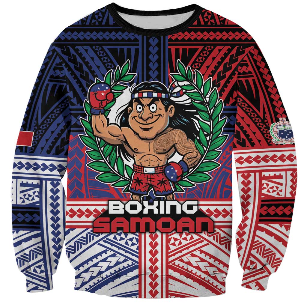 Personalised Samoa Boxing Sweatshirt Samoan Boxer Funny Style - Polynesian Pride