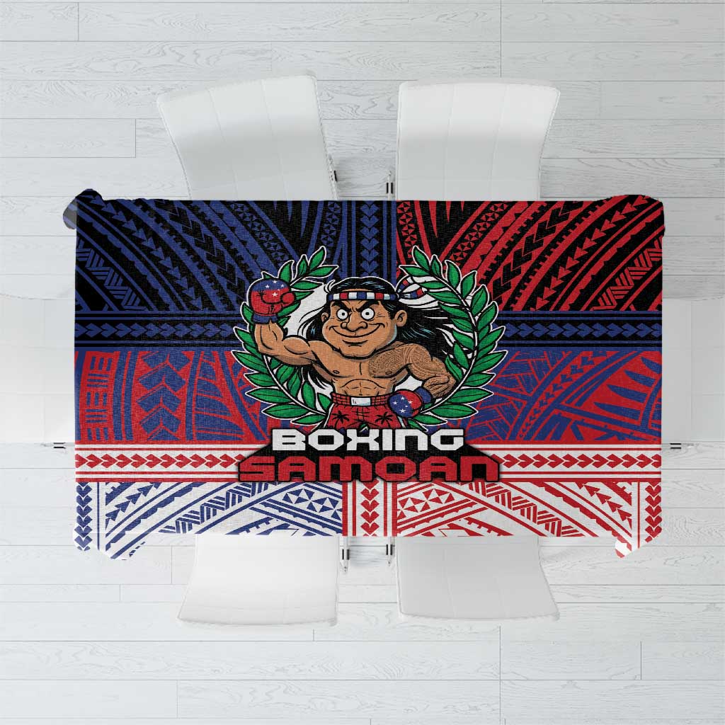 Samoa Boxing Tablecloth Samoan Boxer Funny Style - Polynesian Pride