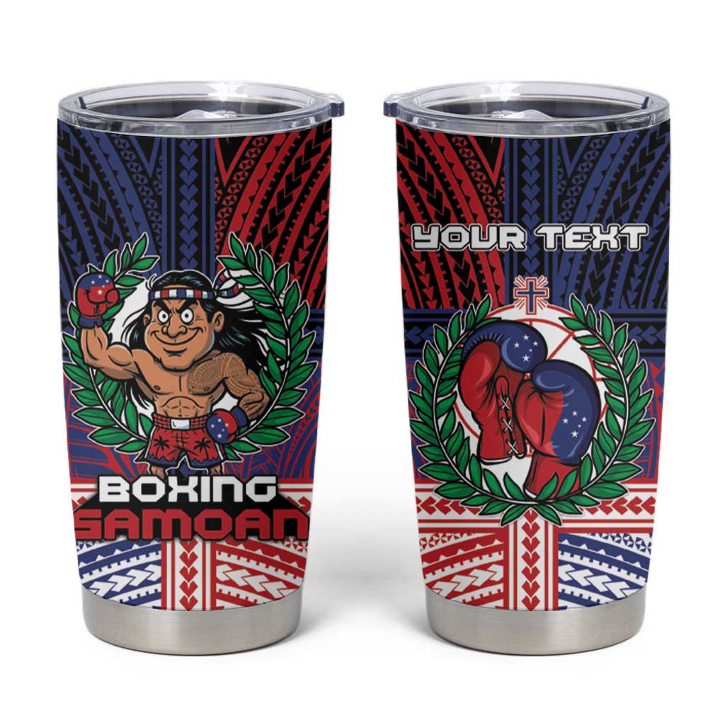 Personalised Samoa Boxing Tumbler Cup Samoan Boxer Funny Style - Polynesian Pride