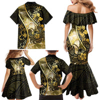 Personalised Niue Family Matching Mermaid Dress and Hawaiian Shirt Niuean Crab Waves Style DT05 - Polynesian Pride