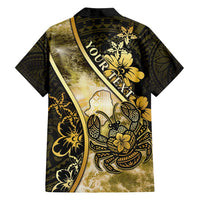 Personalised Niue Family Matching Off Shoulder Short Dress and Hawaiian Shirt Niuean Crab Waves Style DT05 - Polynesian Pride
