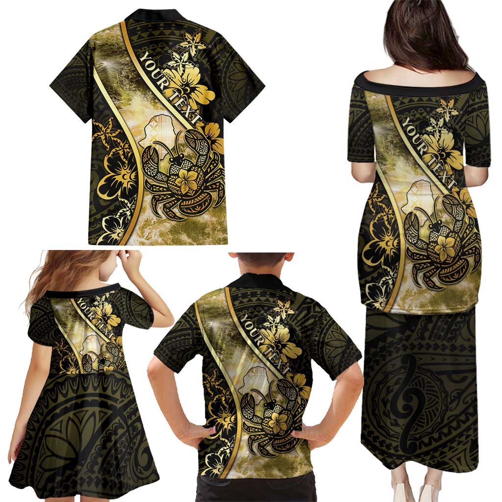Personalised Niue Family Matching Puletasi and Hawaiian Shirt Niuean Crab Waves Style DT05 - Polynesian Pride