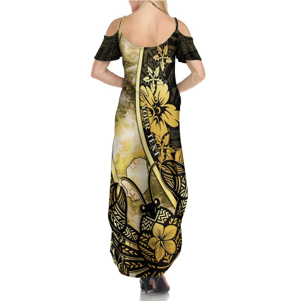 Personalised Niue Family Matching Summer Maxi Dress and Hawaiian Shirt Niuean Crab Waves Style DT05 - Polynesian Pride