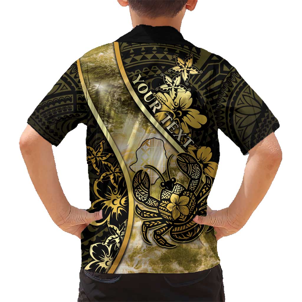 Personalised Niue Kid Hawaiian Shirt Niuean Crab Waves Style