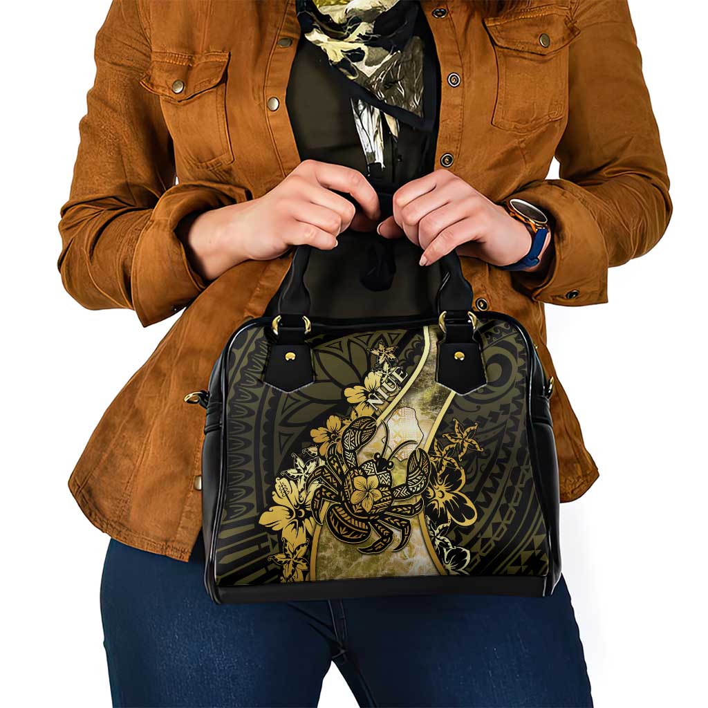 Niue Shoulder Handbag Niuean Crab Waves Style