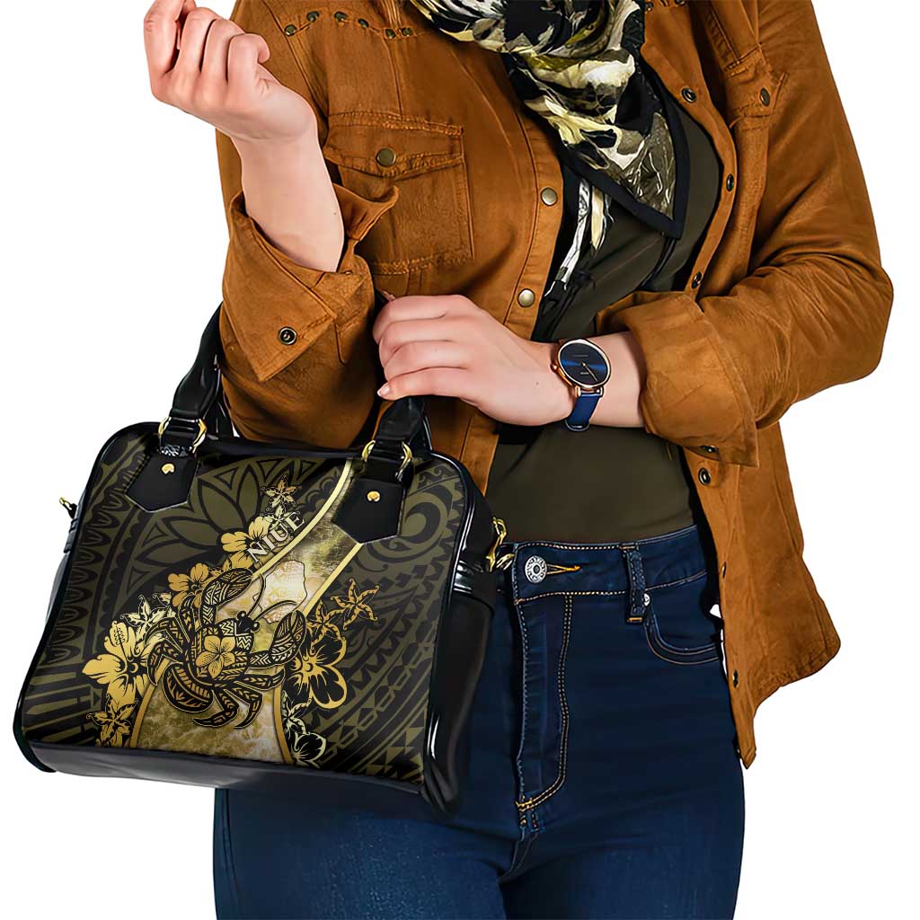 Niue Shoulder Handbag Niuean Crab Waves Style
