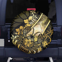 Niue Spare Tire Cover Niuean Crab Waves Style DT05 No hole Gold - Polynesian Pride