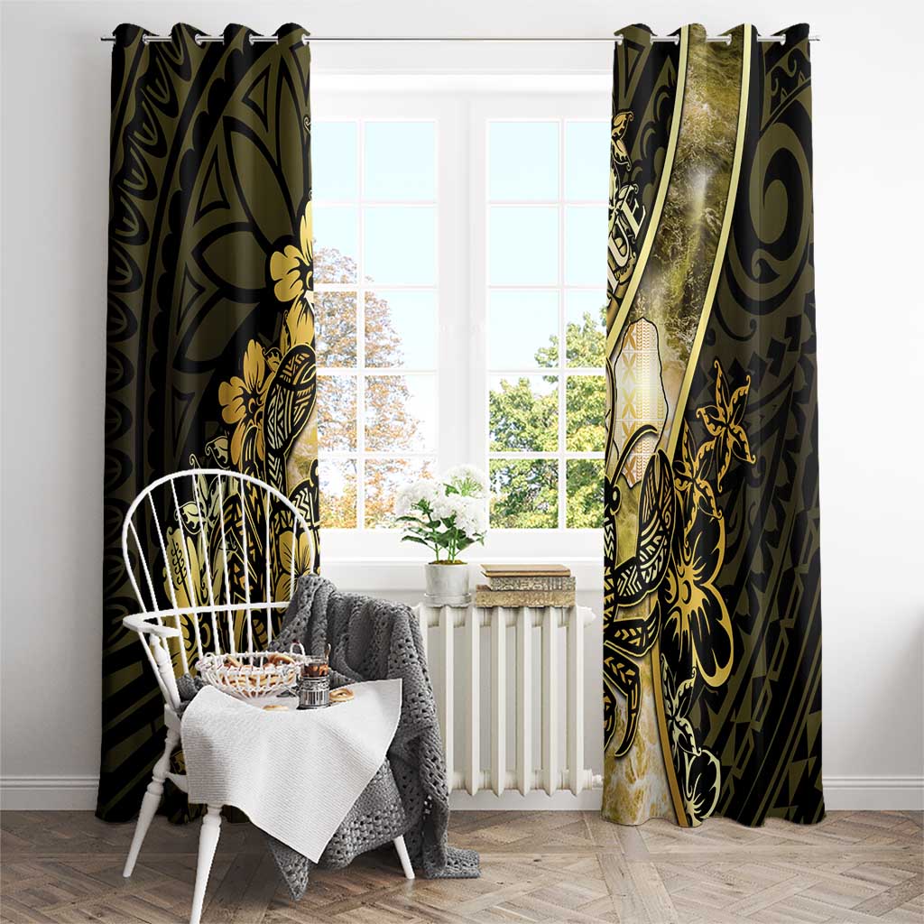Niue Window Curtain Niuean Crab Waves Style
