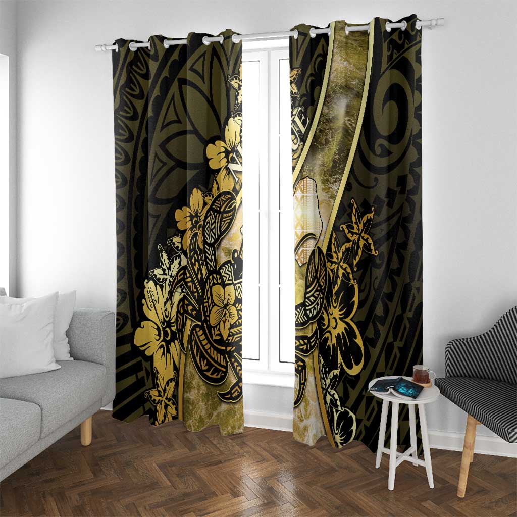 Niue Window Curtain Niuean Crab Waves Style