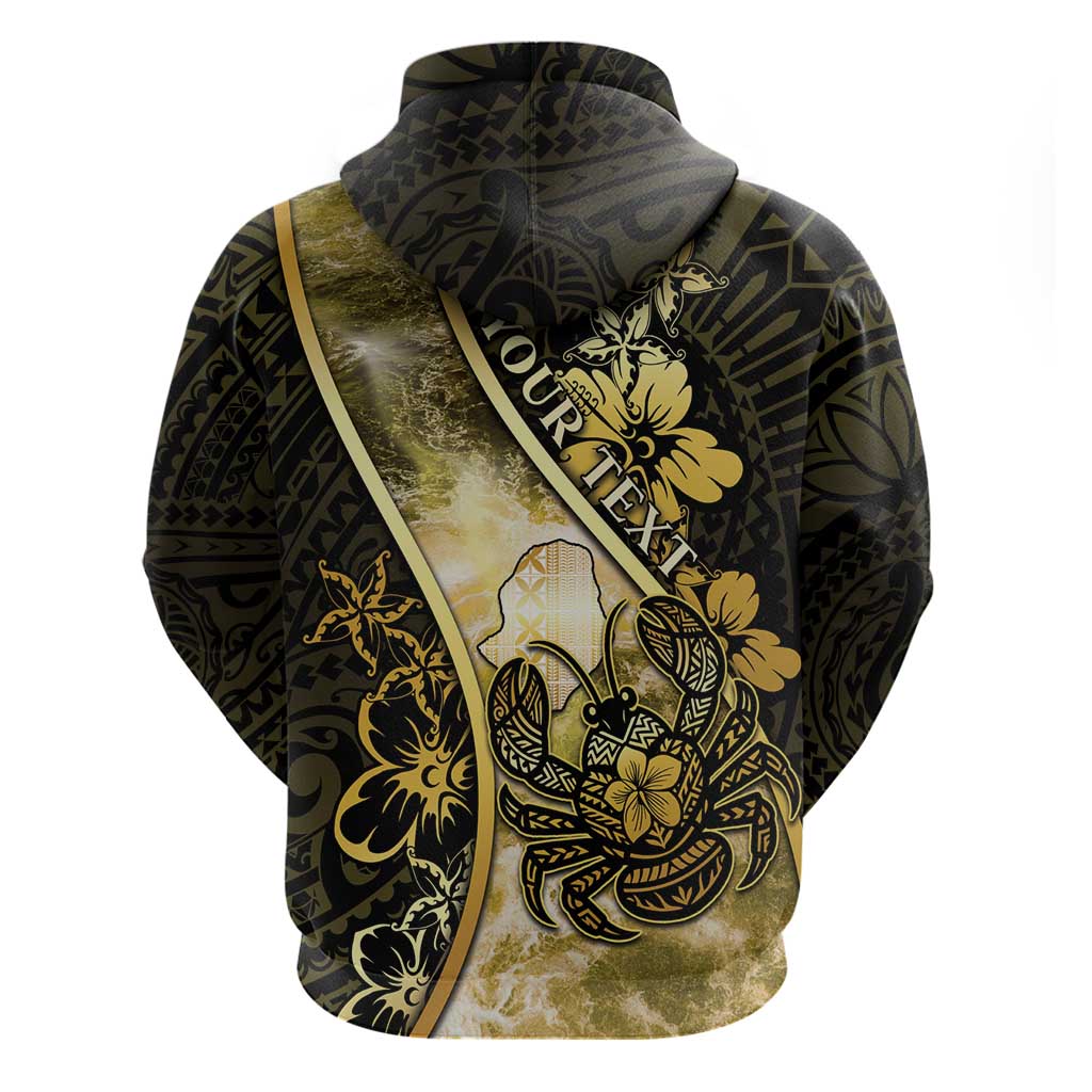 Personalised Niue Zip Hoodie Niuean Crab Waves Style DT05 - Polynesian Pride