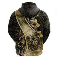 Personalised Niue Zip Hoodie Niuean Crab Waves Style DT05 - Polynesian Pride