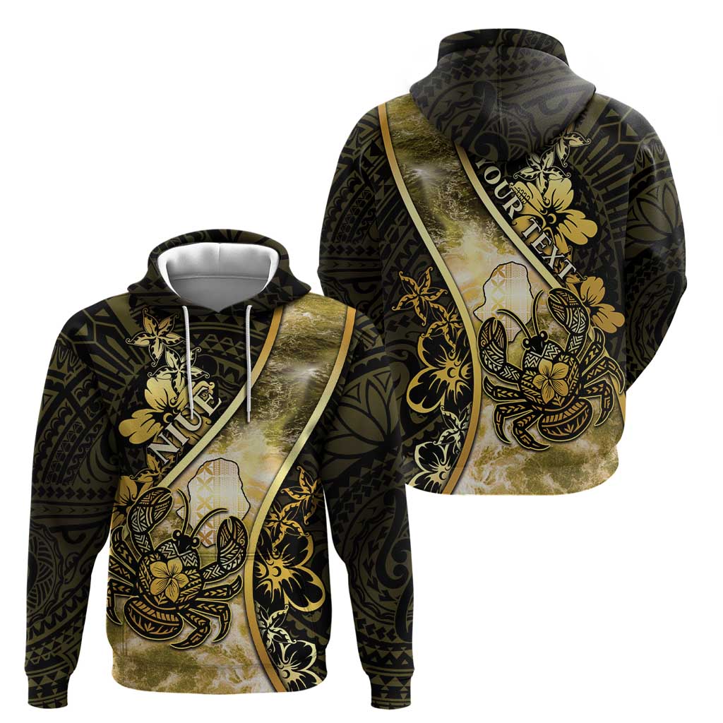 Personalised Niue Zip Hoodie Niuean Crab Waves Style DT05 - Polynesian Pride