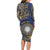 Personalised Nauru Family Matching Long Sleeve Bodycon Dress and Hawaiian Shirt Hibiscus Polynesian Tribal Pattern