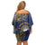 Personalised Nauru Family Matching Off Shoulder Short Dress and Hawaiian Shirt Hibiscus Polynesian Tribal Pattern