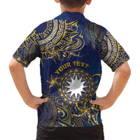 Personalised Nauru Family Matching Short Sleeve Bodycon Dress and Hawaiian Shirt Hibiscus Polynesian Tribal Pattern DT05 - Polynesian Pride