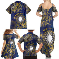 Personalised Nauru Family Matching Summer Maxi Dress and Hawaiian Shirt Hibiscus Polynesian Tribal Pattern DT05 - Polynesian Pride