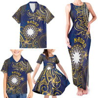 Personalised Nauru Family Matching Tank Maxi Dress and Hawaiian Shirt Hibiscus Polynesian Tribal Pattern DT05 - Polynesian Pride