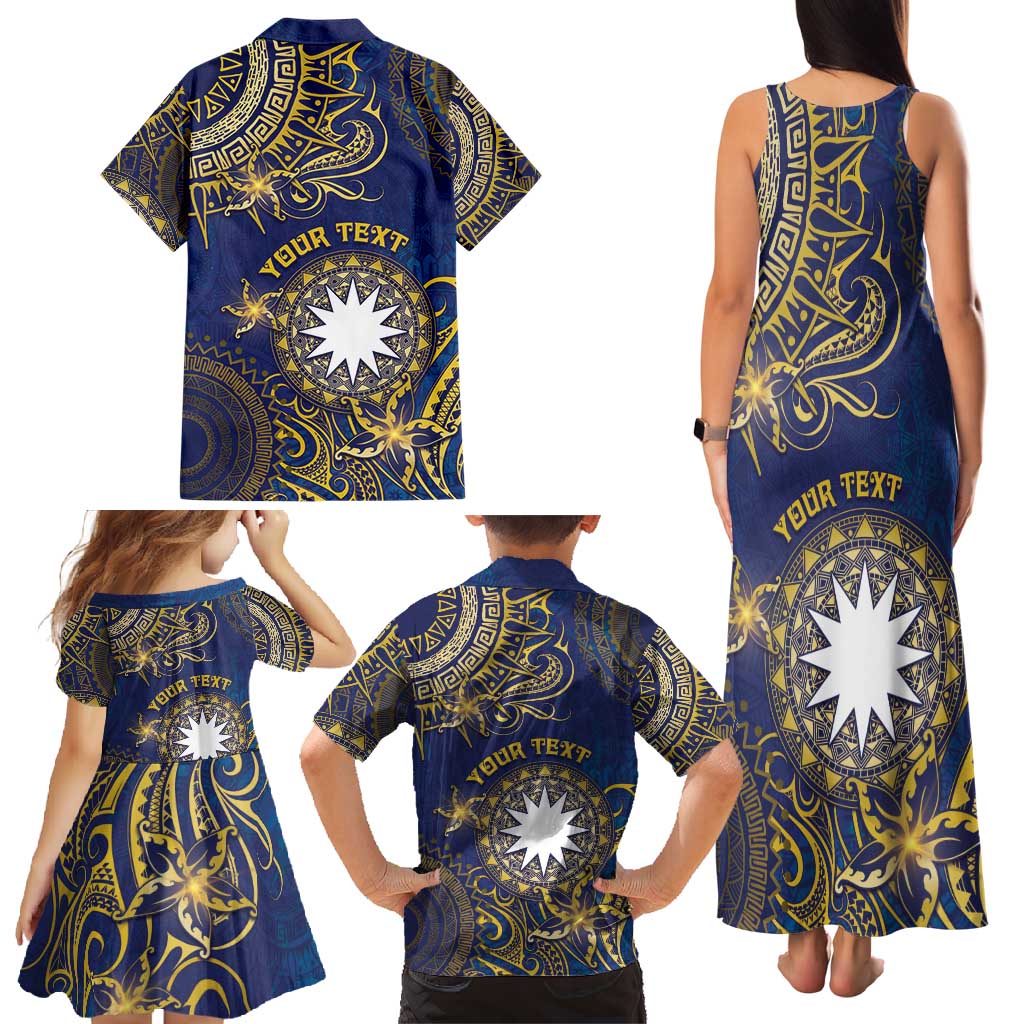 Personalised Nauru Family Matching Tank Maxi Dress and Hawaiian Shirt Hibiscus Polynesian Tribal Pattern DT05 - Polynesian Pride