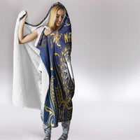 Nauru Hooded Blanket Hibiscus Polynesian Tribal Pattern