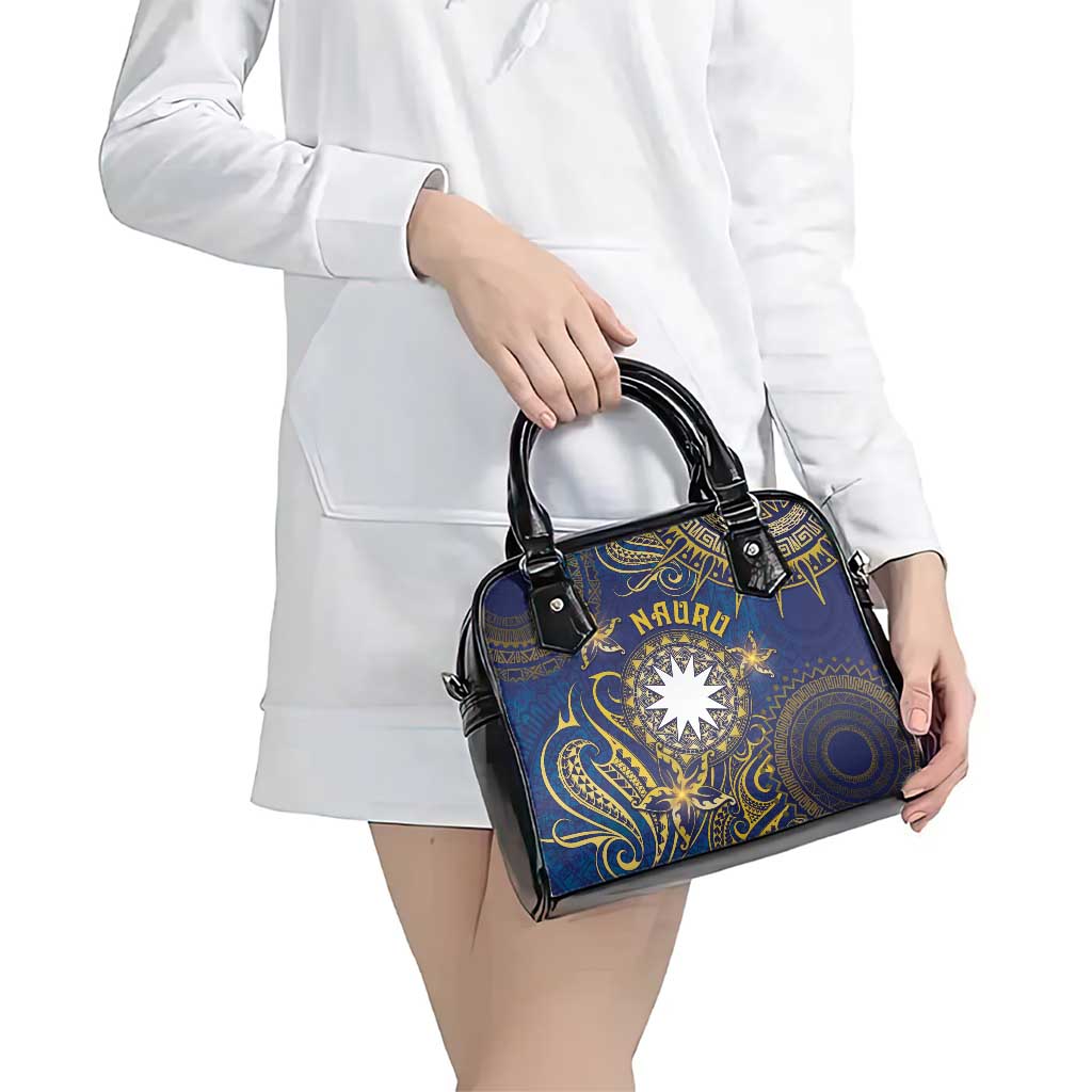 Nauru Shoulder Handbag Hibiscus Polynesian Tribal Pattern