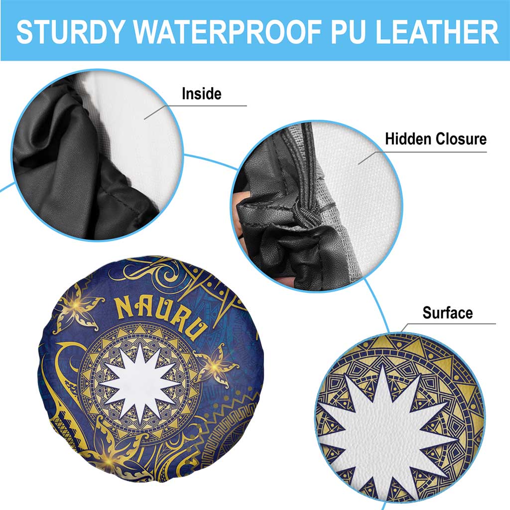 Nauru Spare Tire Cover Hibiscus Polynesian Tribal Pattern