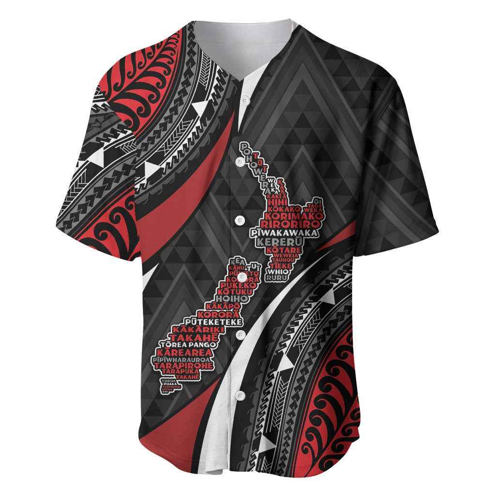 Aotearoa New Zealand Native Birds Map Baseball Jersey Silver Fern Tribal Pattern