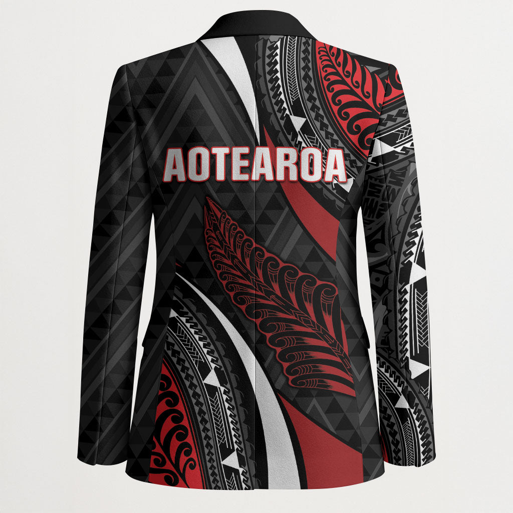 Aotearoa New Zealand Native Birds Map Blazer Silver Fern Tribal Pattern DT05 - Polynesian Pride