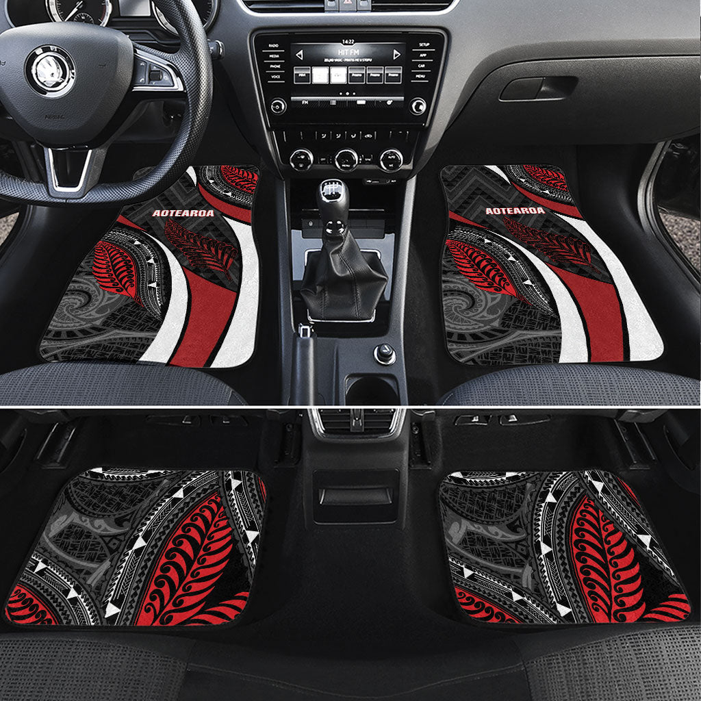 Aotearoa New Zealand Native Birds Map Car Mats Silver Fern Tribal Pattern