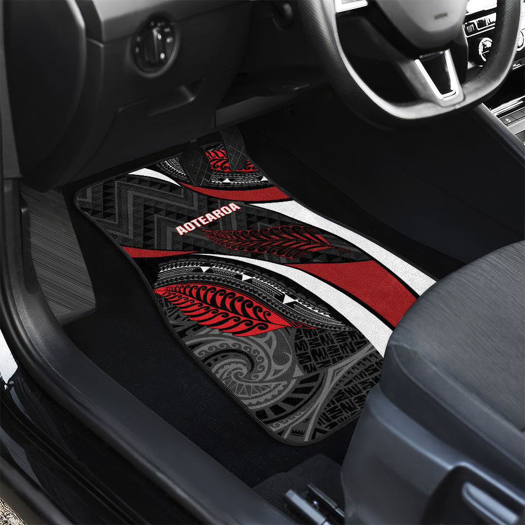 Aotearoa New Zealand Native Birds Map Car Mats Silver Fern Tribal Pattern DT05 - Polynesian Pride