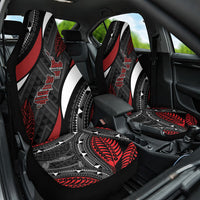 Aotearoa New Zealand Native Birds Map Car Seat Cover Silver Fern Tribal Pattern DT05 One Size Red - Polynesian Pride