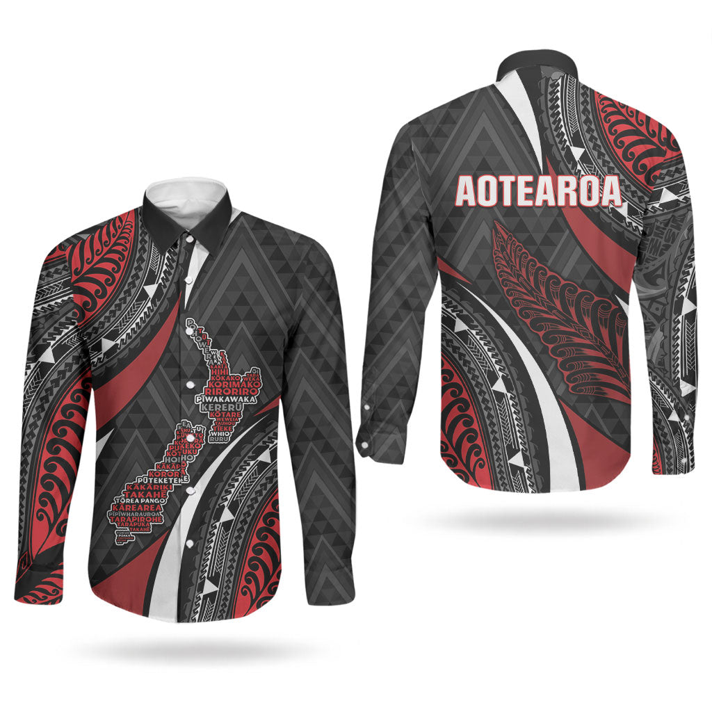 Aotearoa New Zealand Native Birds Map Couples Matching Short Sleeve Bodycon Dress and Long Sleeve Button Shirt Silver Fern Tribal Pattern DT05 - Polynesian Pride