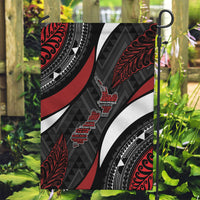 Aotearoa New Zealand Native Birds Map Garden Flag Silver Fern Tribal Pattern DT05 Garden Flag Red - Polynesian Pride