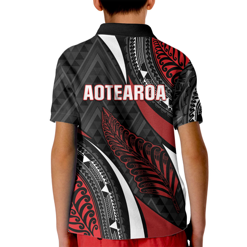 Aotearoa New Zealand Native Birds Map Kid Polo Shirt Silver Fern Tribal Pattern DT05 - Polynesian Pride